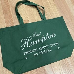 Sezane Green Tote Bag